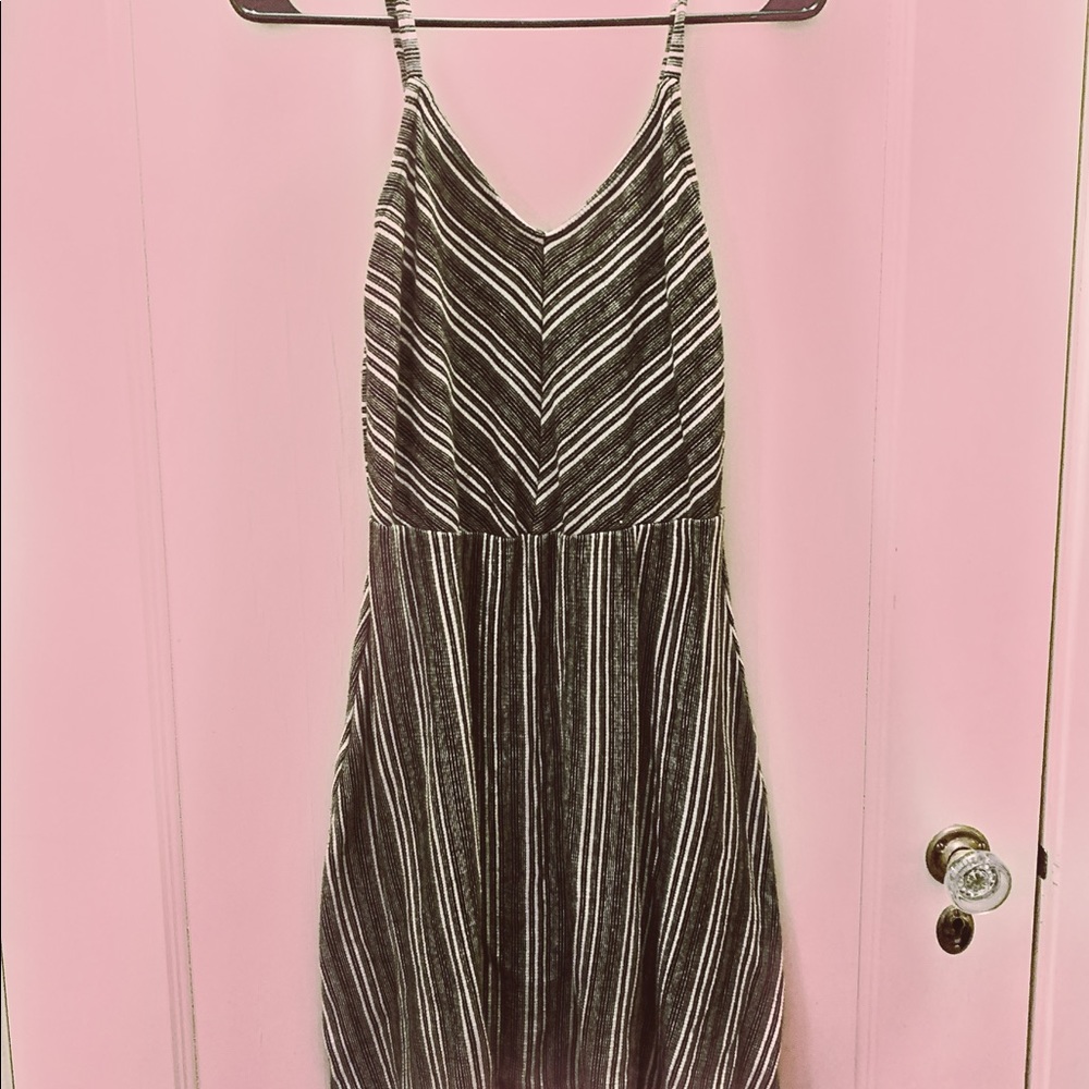 Grey and White Stripped Dress